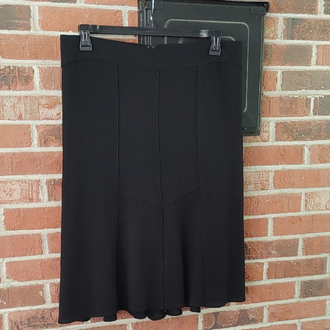 Phillippe Adec Elegant Black Wool Blend Skirt Size 10 (1158)